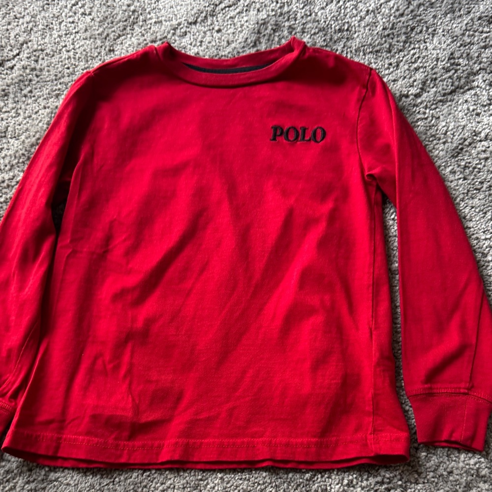 Polo by Ralph Lauren Kids Bright Red Long Sleeve Tee